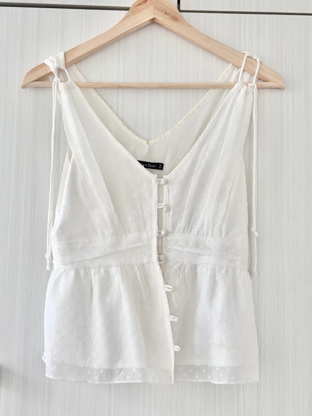 Abercrombie Fitch Cami Shoulder Tie Fitted Buttons